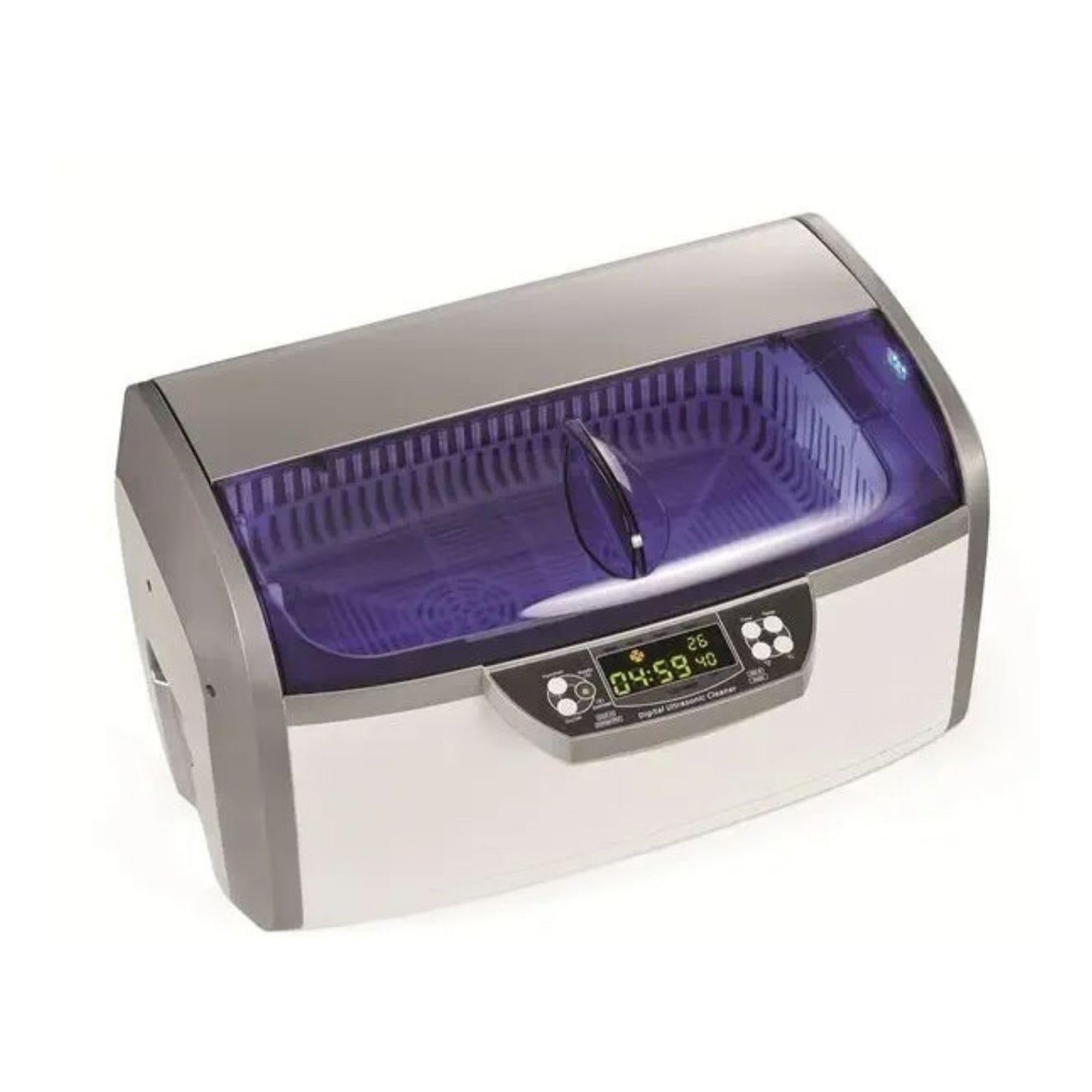 Perel Myjka ultradźwiękowa 6 L, ultrasonic cleaner 35 kHz, do biżuterii okularów zegarków protez monet kluczy, stal nierdzewna, timer cyfrowy i regulacja temperatury, zawór spustowy, biała