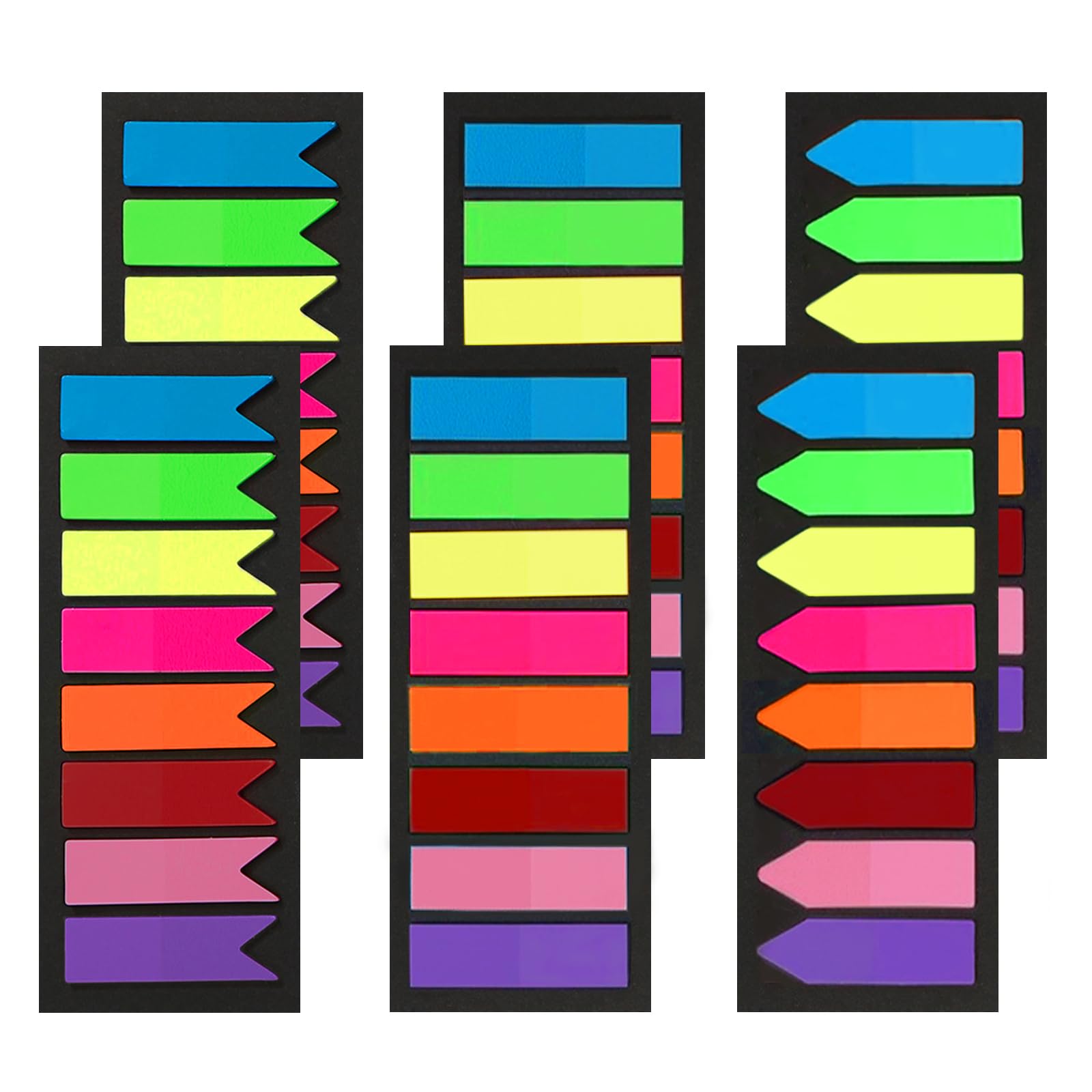 Qufiiry 1200 Pcs Sticky Notes Tabs, 3 Shapes 8 Colour Page Markers, Index Tabs, Translucent Tape Flags for Page Marking, Annotation Tabs for Binders, Classify Files, Paper, Notes
