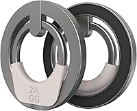 Vista 2 de ZAGG Ring Snap 360, Magnetic Ring Accessory – 360 Degree Rotation, Secure Hold with Kickstand – Super Strong Magnet, Compatible with MagSafe Silver