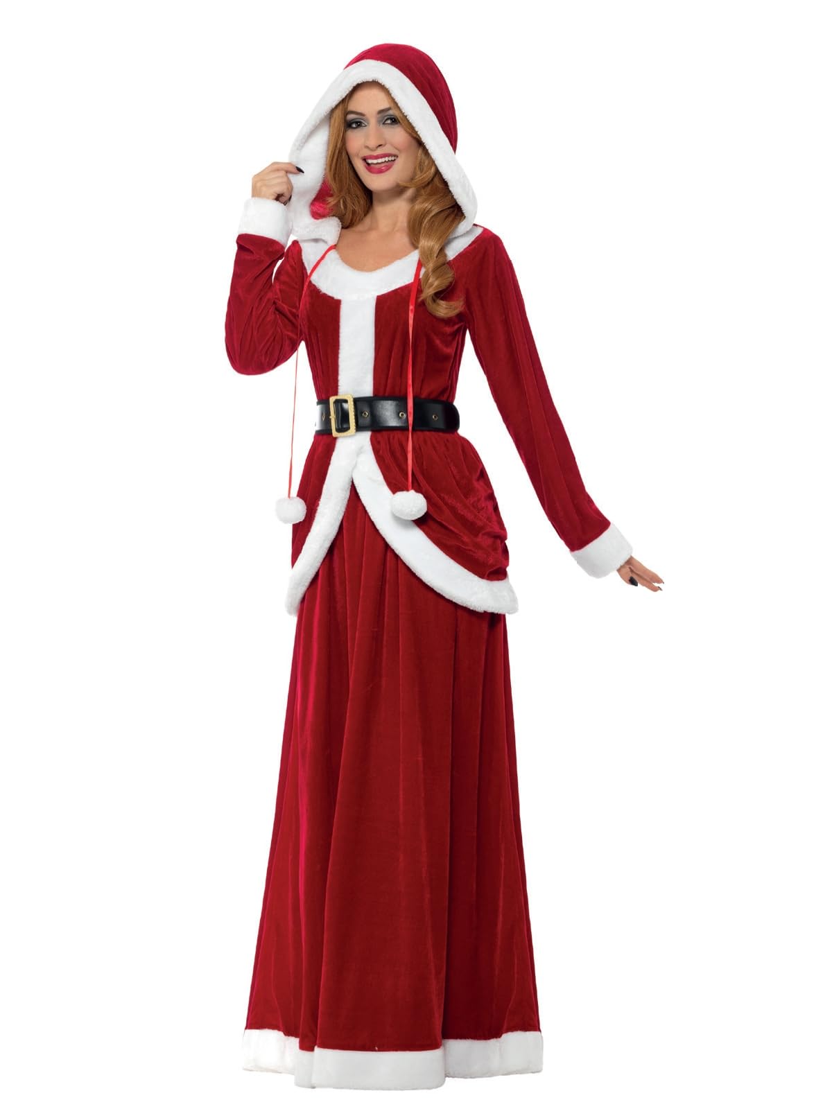 Smiffy's Deluxe Ms Claus Costume, Christmas Adult Fancy Dress, Uk Size 16-18 Red