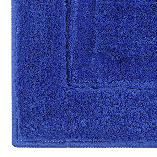 Shacos Super Soft Bathroom Rugs Set Of 2 Pieces 20X32 Inch Microfiber Bath Mat Non Slip Plush Bath Rug Absorbent Bathroom Carpet Machine Wash Dry, Royal Blue #TOP3