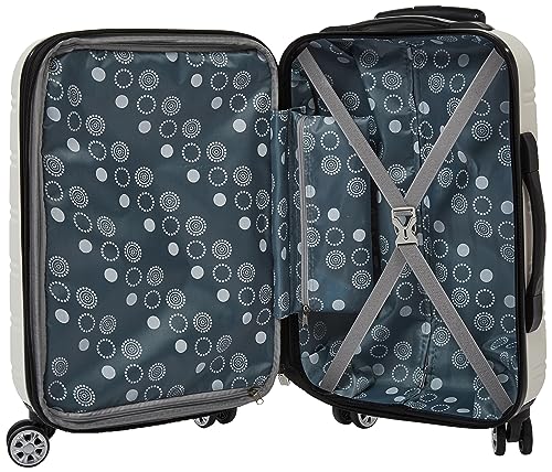 Image of Rockland Melbourne Hardside Expandable Spinner Wheel Luggage, White, 2 Piece (20 inch /28 inch)