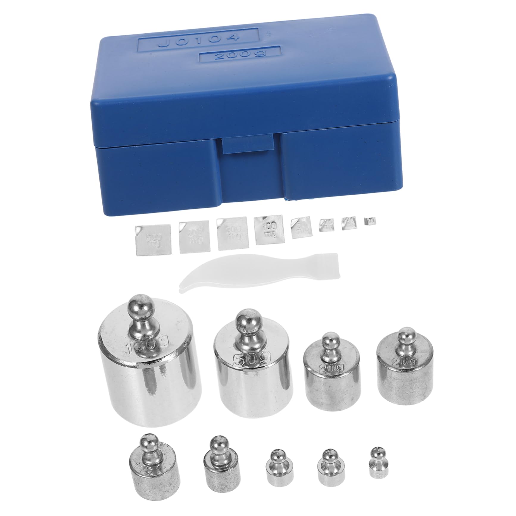 DINHEAROM 1set Calibration Weights High Precision Chrome Finish Calibration Kit for Digital Scales Weights with Carrying Case and Tweezers for Accurate Measurements