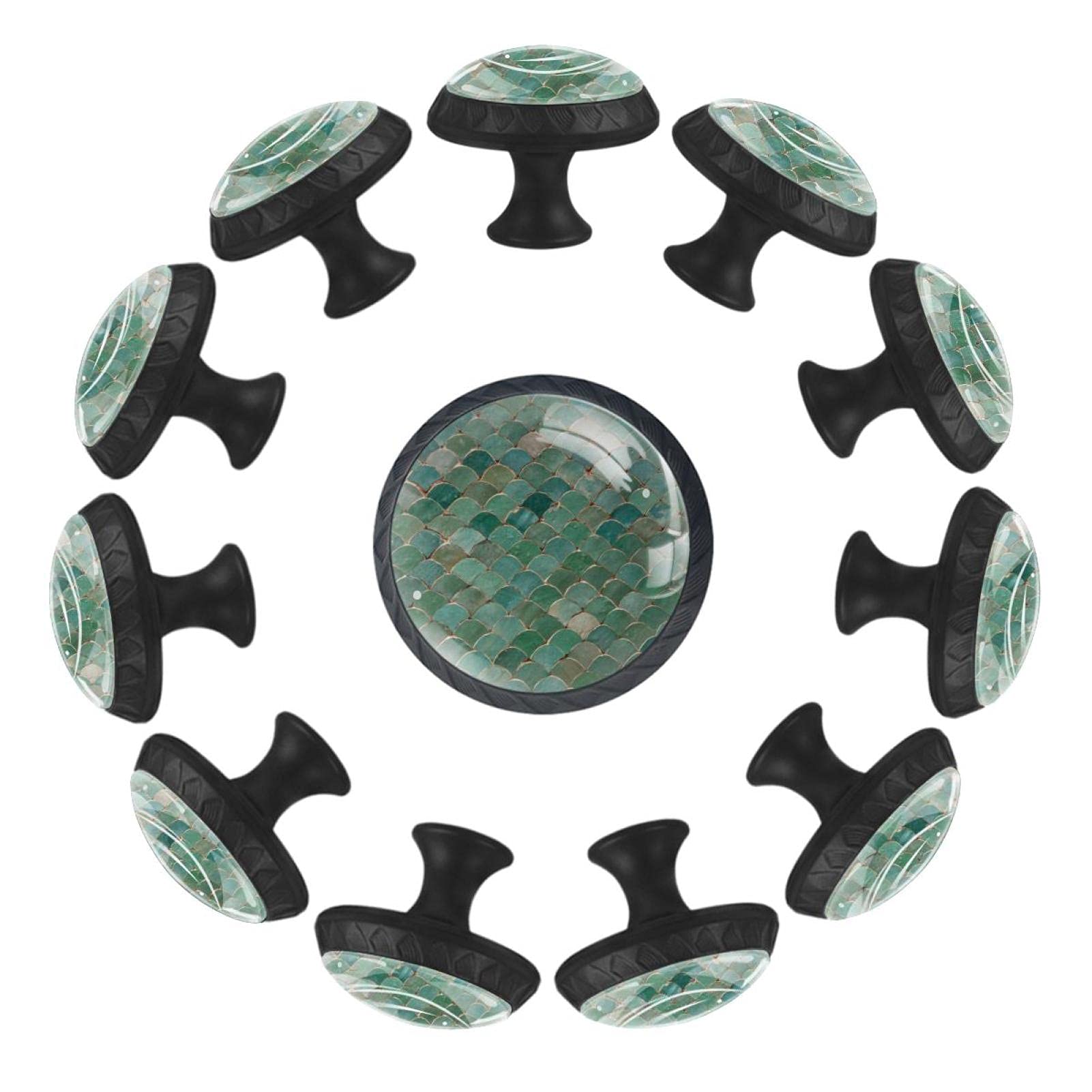 Boutons de tiroir ronds en verre coloré sirène 35mm pour commode d'enfant