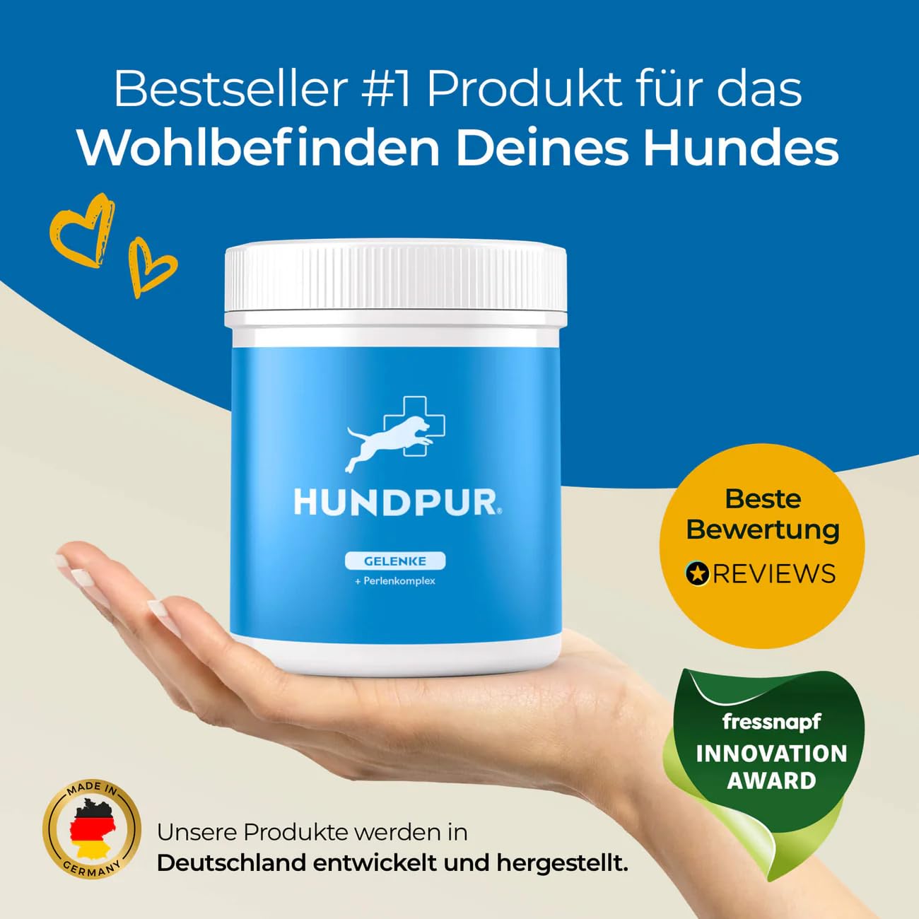 Gelenke 300g - Zusatzfutter - Pellets für Hunde zur Unterstützung der Gelenke mit wertvollen Gelenkbausteinen - Mit Grünlippmuschel, Glucosamin & MSM