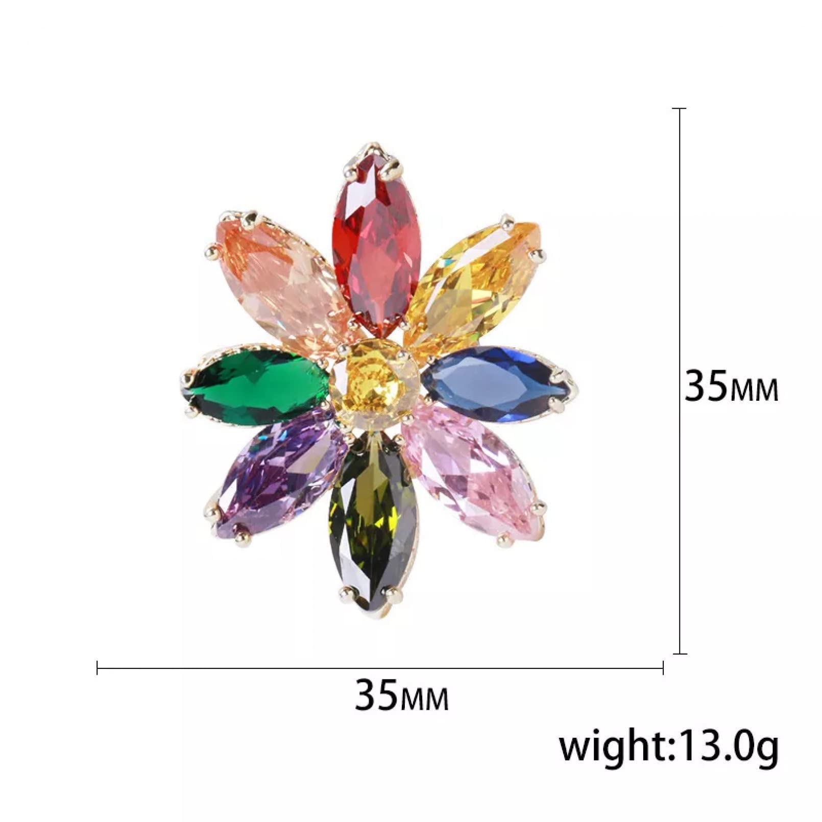 BAJIE-Brosche Bunter Zirkon-Sonnenblumen-Broschen-Schmuck