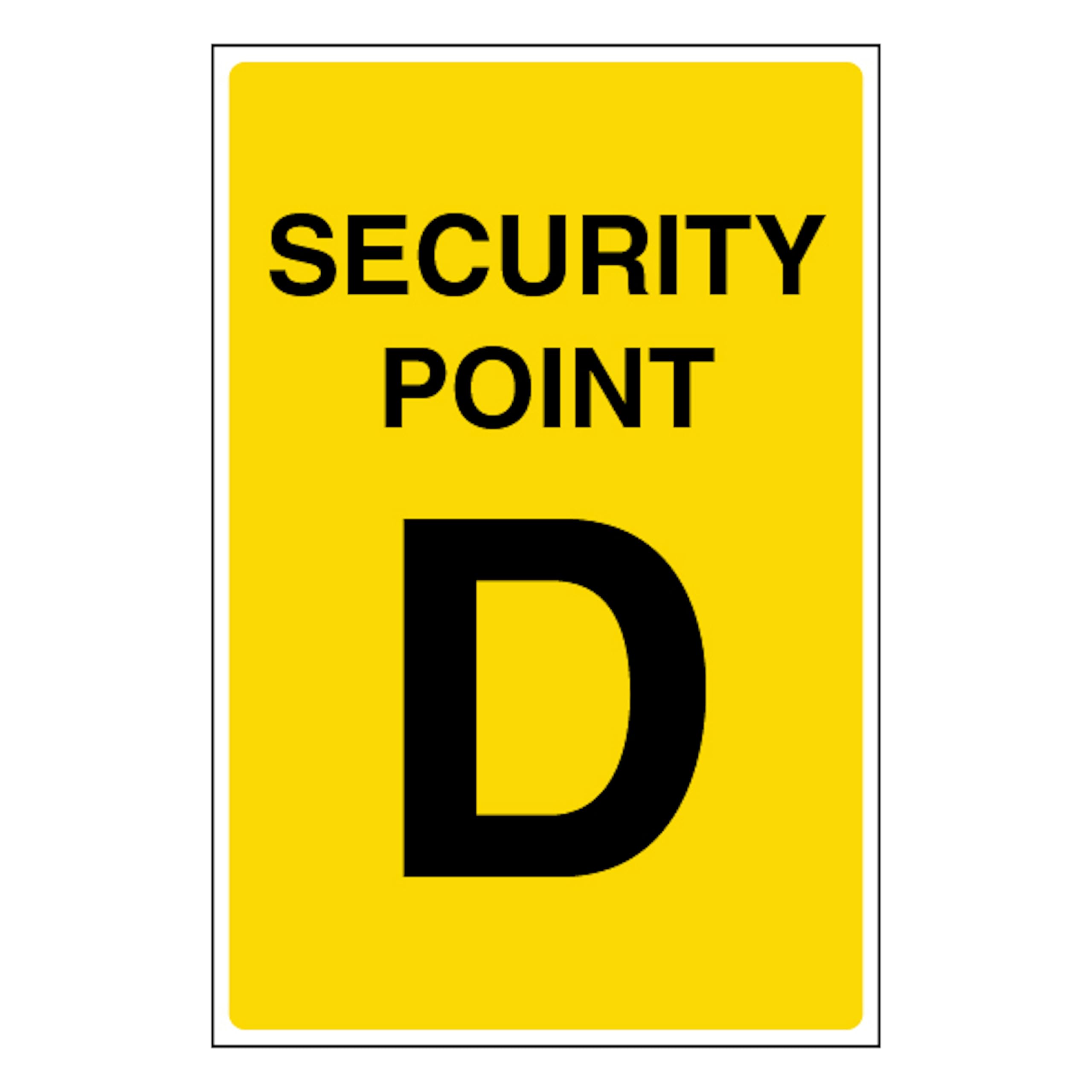 V Safety Security Point D 100 x 150 mm - Glow In The Dark 1mm Rigid Plastic