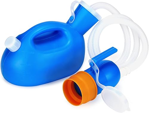 Miniatura 8 de ONEDONE Urinarios para hombres  Orinal portátil para hombres a prueba de derrames, botella de orina masculina con salida de orina separada, embudo