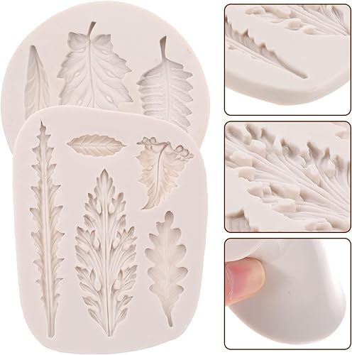 Miniatura 4 de 2 piezas de hojas de arce de silicona para tartas, nubes de hojas de otoño, moldes de chocolate, moldes de pastelería fondant, herramienta de
