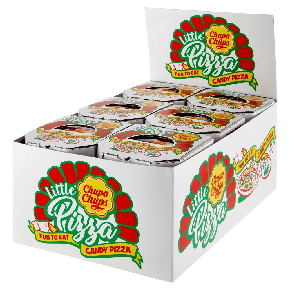 Chupa Chups Little Pizza, Caramelle Gommose, Gusti Assortiti, Confezione da 30 Mini Pizze, Ottime come Idea Regalo e per Compleanni