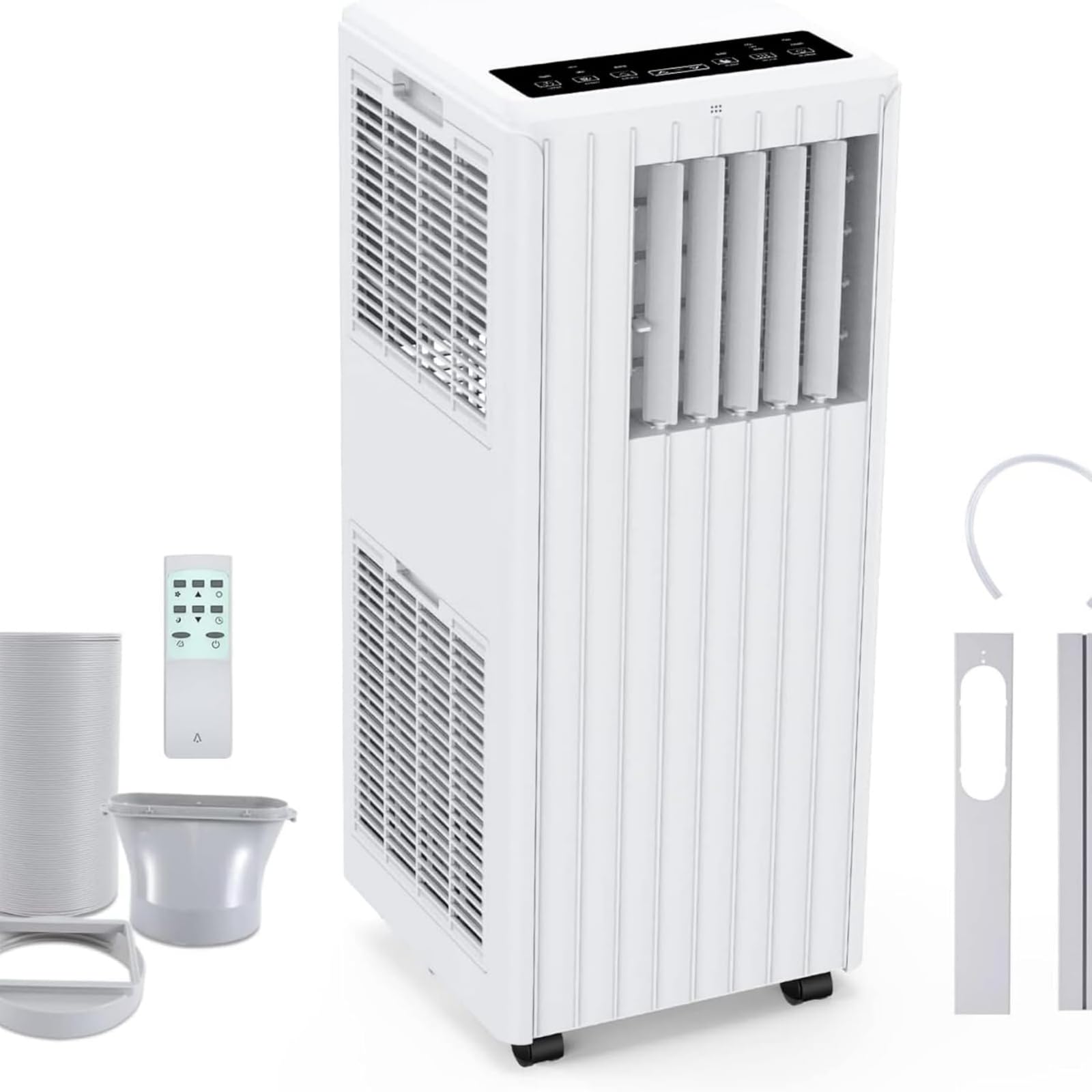 TROPOW 9000 BTU Portable Air Conditioner 3-in-1 Cooling Dehumidifier Fan for Rooms up to 200 sq.ft with Remote Control 24H Timer, UK Plug