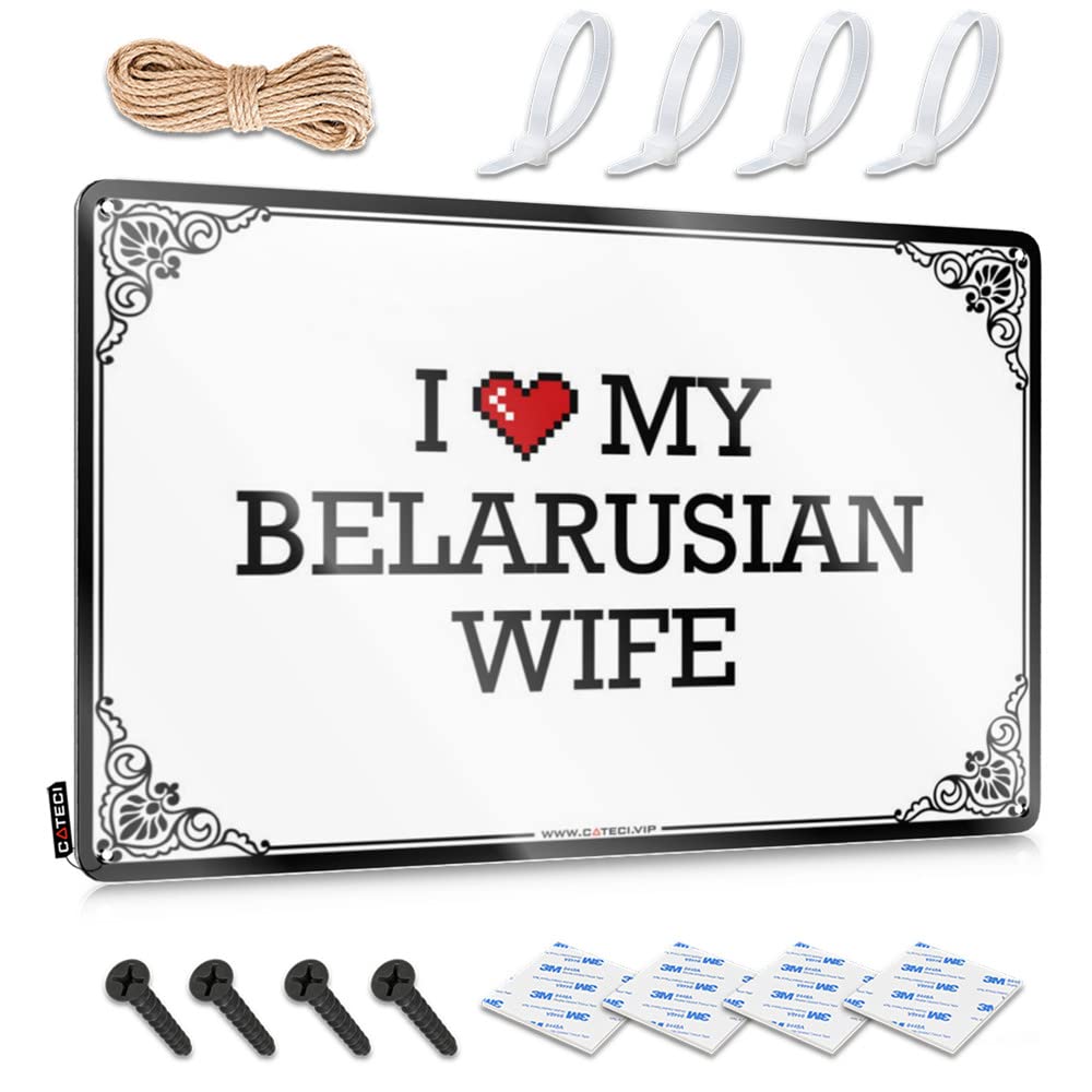 Round Cool Wall Decor, Sweet Ideas I Love My Belarusian Wife | Farmhouse Office Decor(30X40CM)