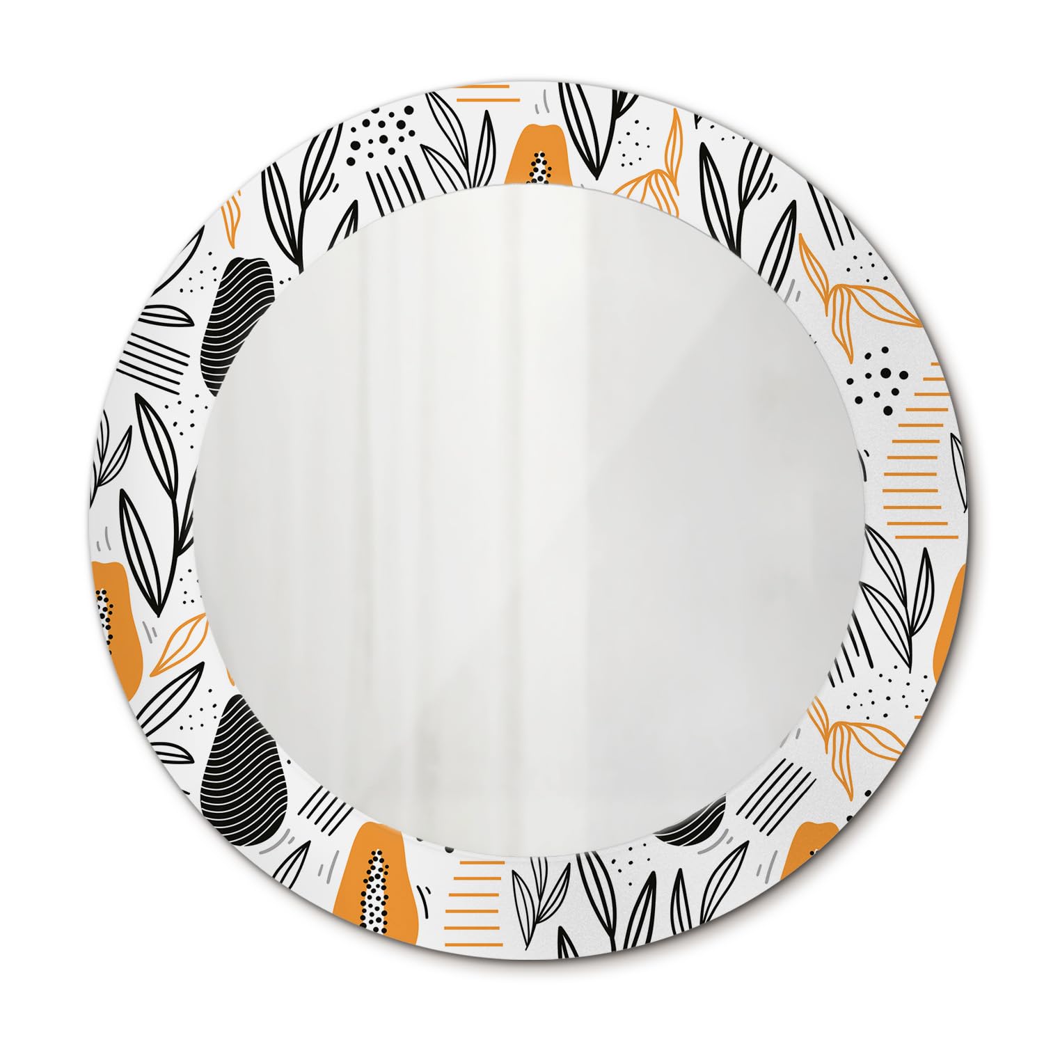 Miroir imprimé pour salle de bain et chambre à coucher rond 60 cm