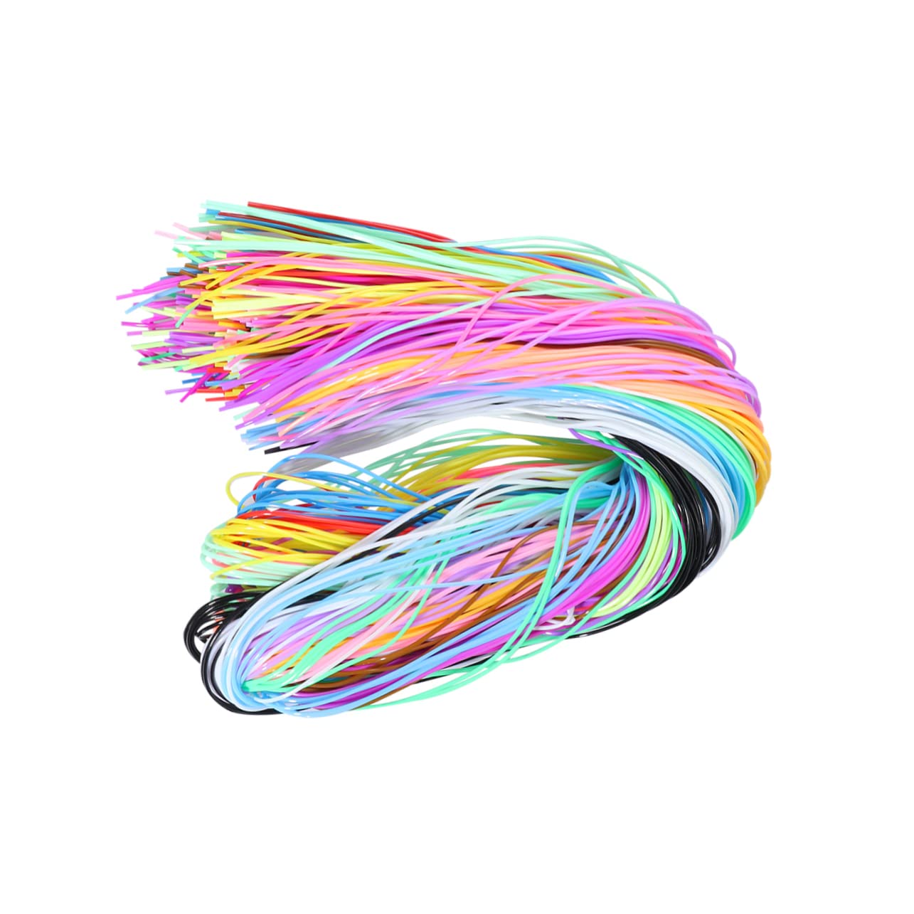 TEHAUX PVC Kordel Bunt Webkordel aus PVC 400 Stück im 2 Stück-Beutel 1,8mm für Armbänder Schlüsselanhänger und Schnur für Ketten Zufällige Farbe