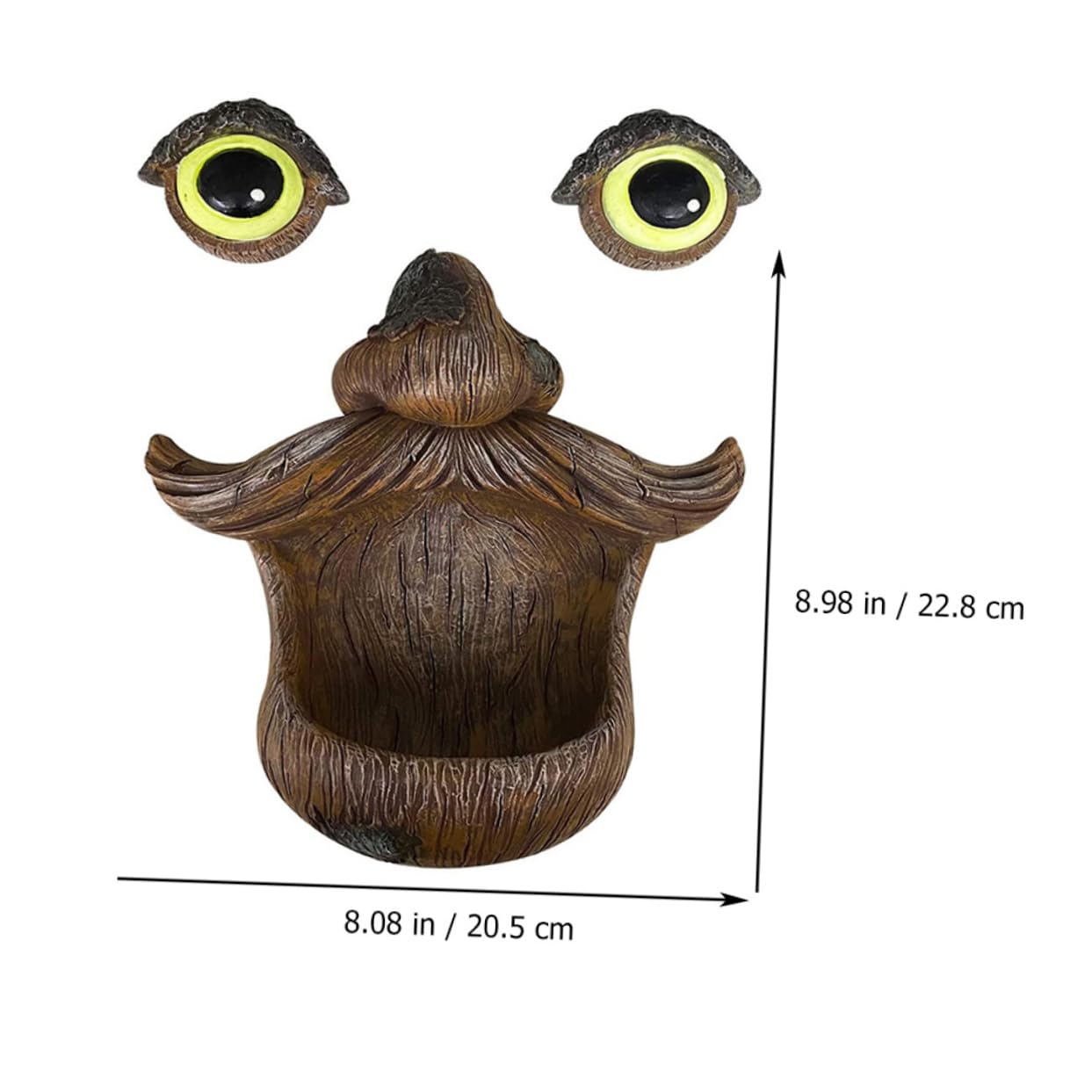 BESPORTBLE Mangiatoia per Uccelli in Resina Volto di Legno Luminoso per Esterno Decorazione Giardino Area Giochi Bambino Bambina Design Fantastico e Divertente
