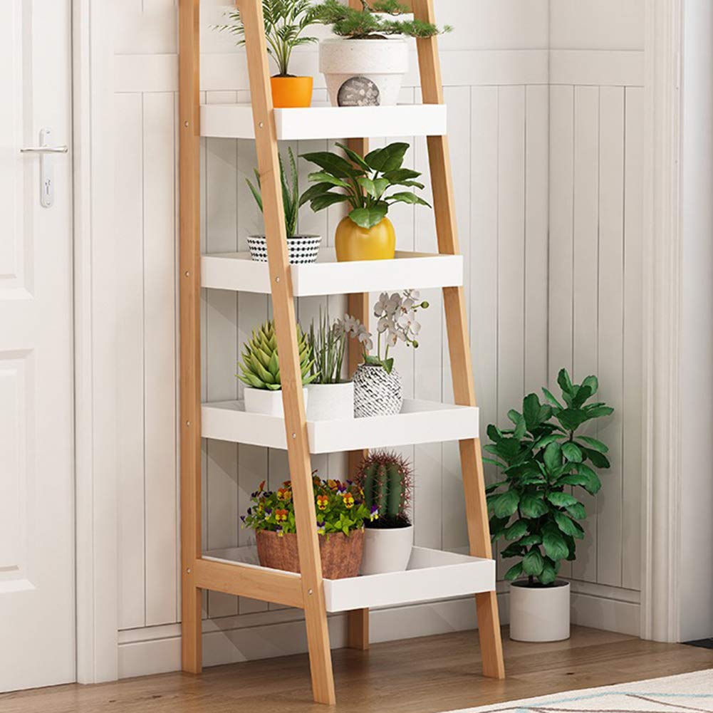 Amazon｜WTTO オープンシェルフ ラック、ラダーシェルフ 本棚木製4 段