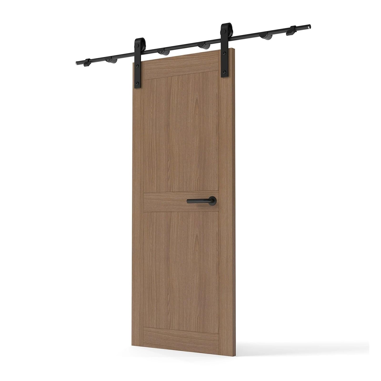 59inch Sliding Barn Door Hardware Kit, Quiet Track with Floor, J-Shape Hanger,Smooth Gliding