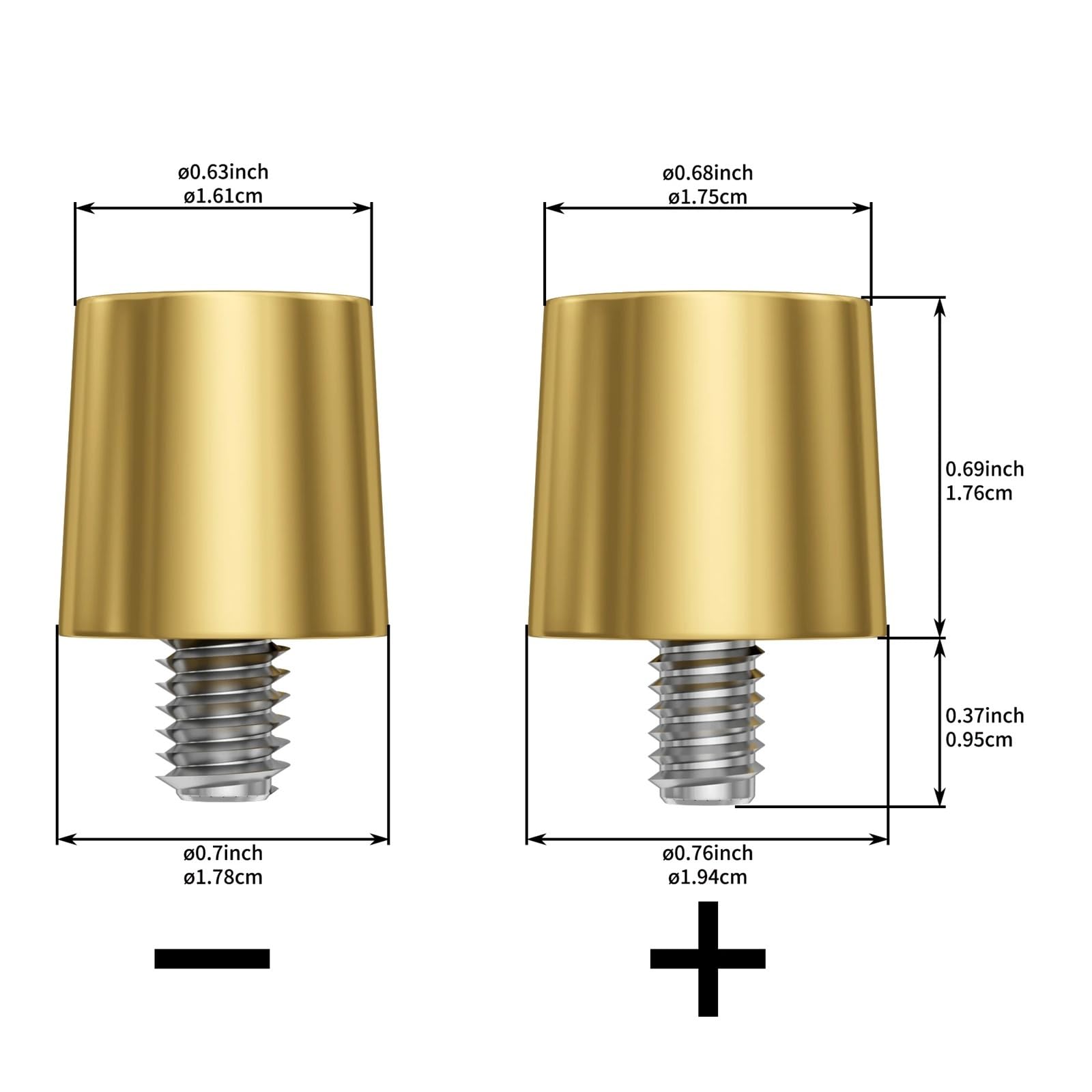Morsetti for cavi positivi o negativi con connettore terminale adattatore for polo batteria in ottone M8, 1 paio