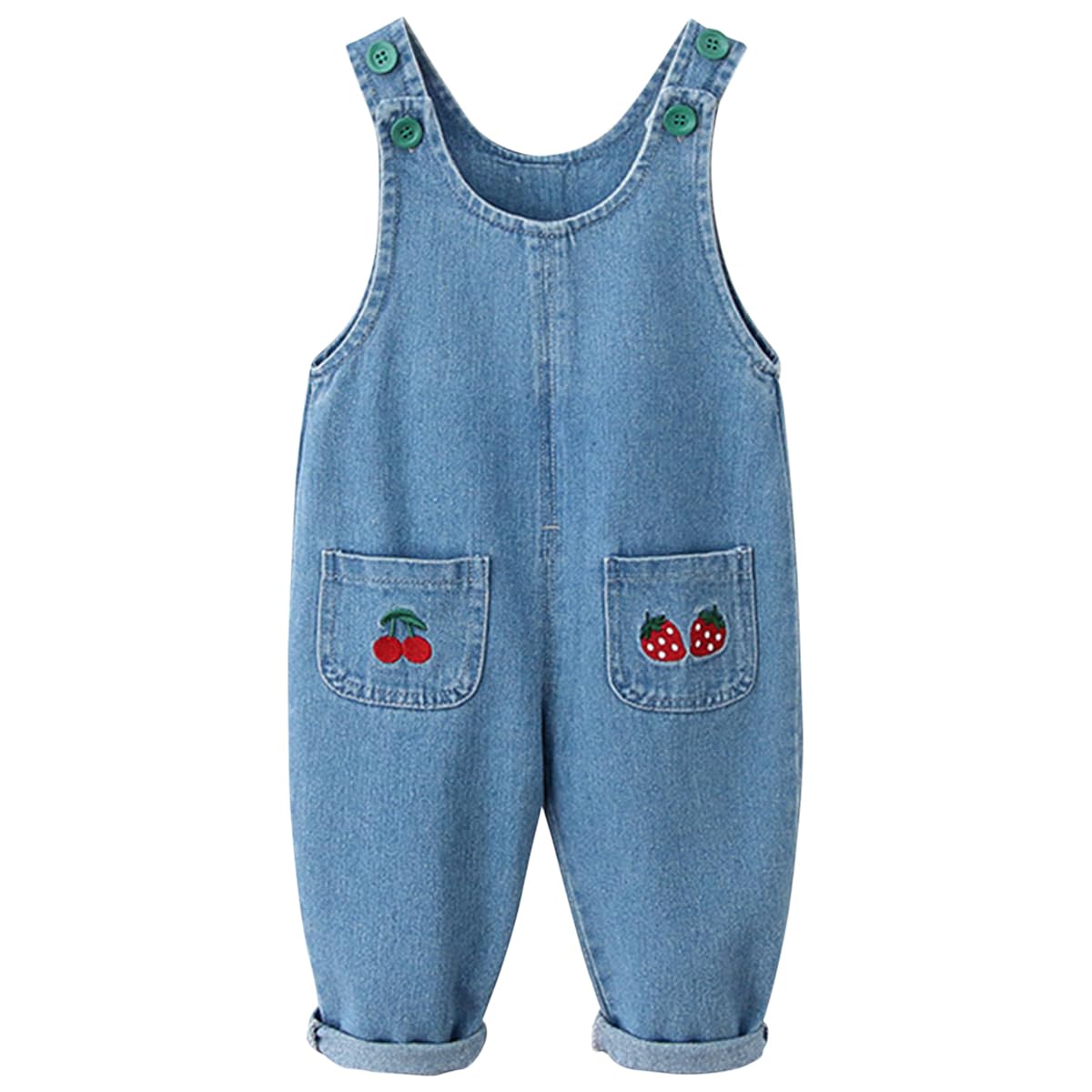 Salopette Neonato Unisex in Denim di Cotone, Tuta a Bottoni Regolabile (6M-5A) - Jeans Elastici Morbidi, Completo Monopezzo per Gioco