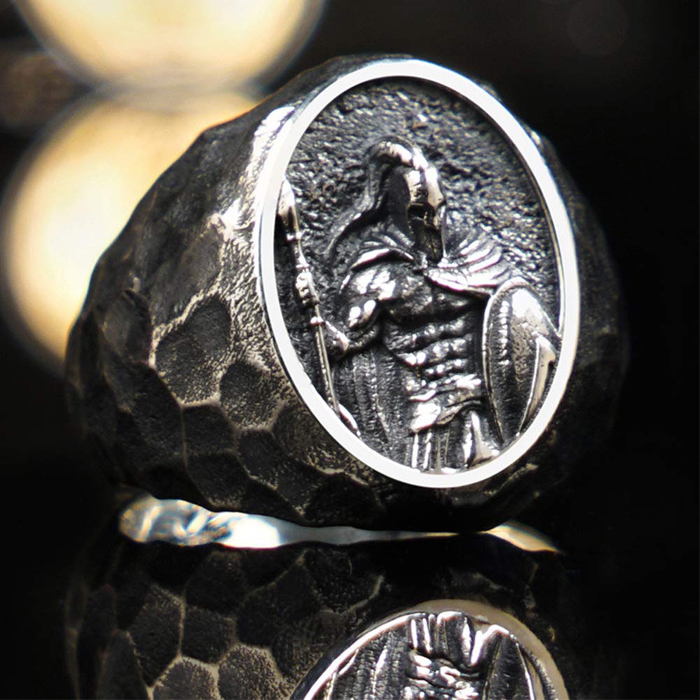 YABEME S925 Sterling Silber Wikinger Ring, Verstellbare Männer Nordischen Skandinavischen Keltischen Odin Krieger Amulett Schmuck, Mit Valknut Rune Geschenktüte 24 Zoll Edelstahl Perlenkette