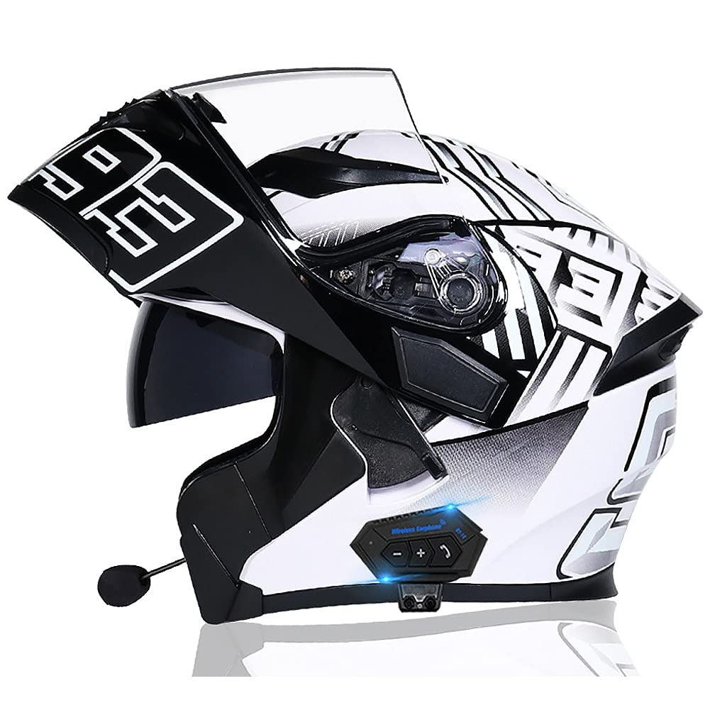 ZLYJ Klapphelm Integralhelm Motorrad - Mit Sonnenblende Und ECE-Zulassung Für Sicheres Fahren