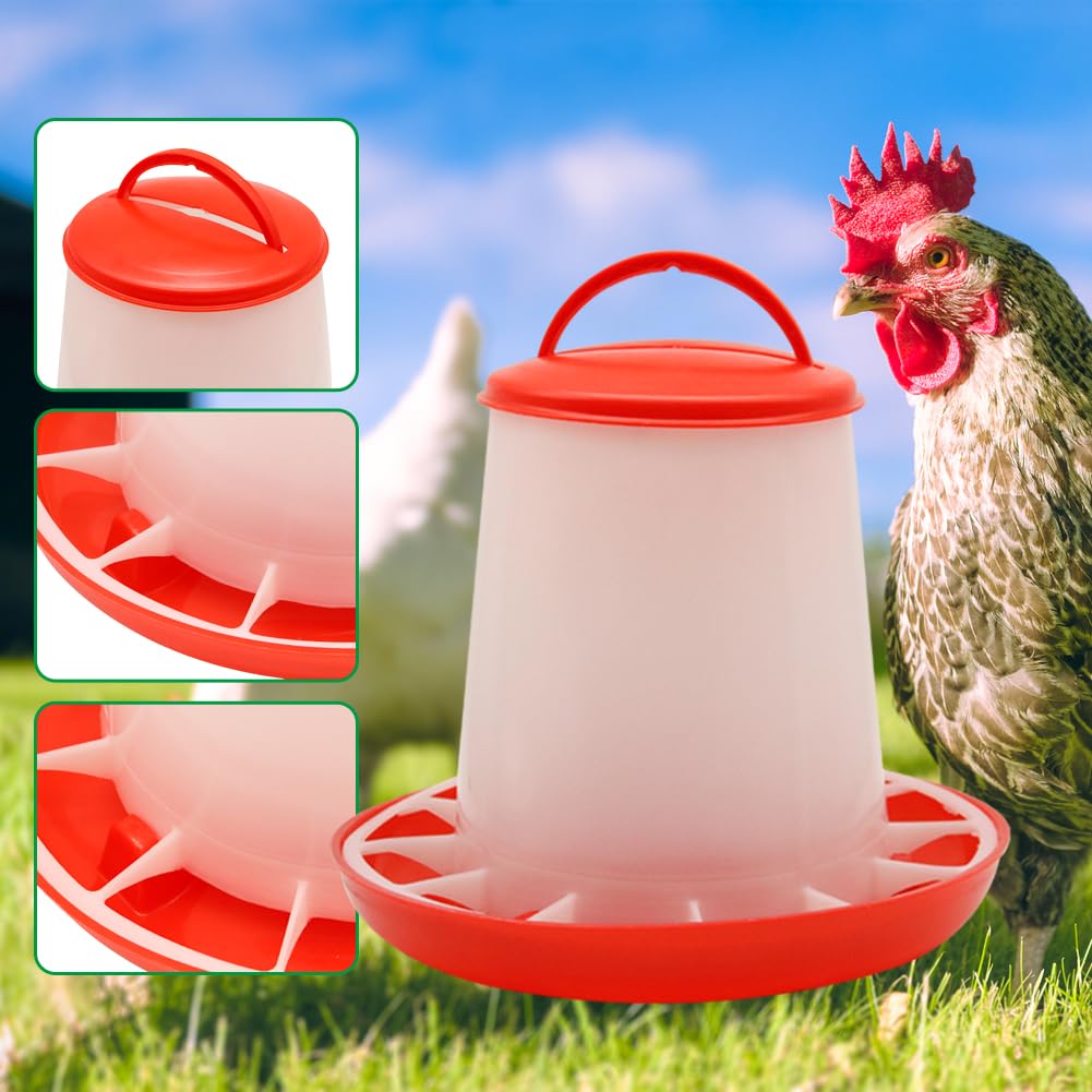 Abbeveratoio e mangiatoia per pollame, in plastica, da appendere, automatico, per galline, pulcini, anatre, quaglie (abbeveratoio da 3 litri e alimentatore da 3 kg)