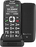 Easyfone Prime-A6 | Seniorenhandy 4G | Tastenhandy ohne Vertrag | Mobiltelefon mit Notruftaste und Ladestation | Taschenlampe | FM-Radio | Telefon mit großen Tasten | Schwarz