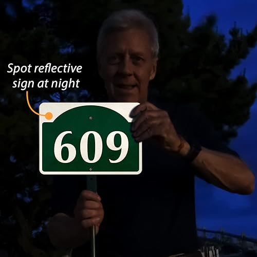 Miniatura 5 de SmartSign Letrero personalizado de 7 x 10 pulgadas para patio con estaca de 18 pulgadas (diseño de toma), aluminio reflectante a prueba de óxido de