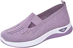Tênis feminino ortopédico respirável macio suporte de arco, sapatos de espuma para diabetes sapatos esportivos antiderrapantes para caminhada, rosa, 38
