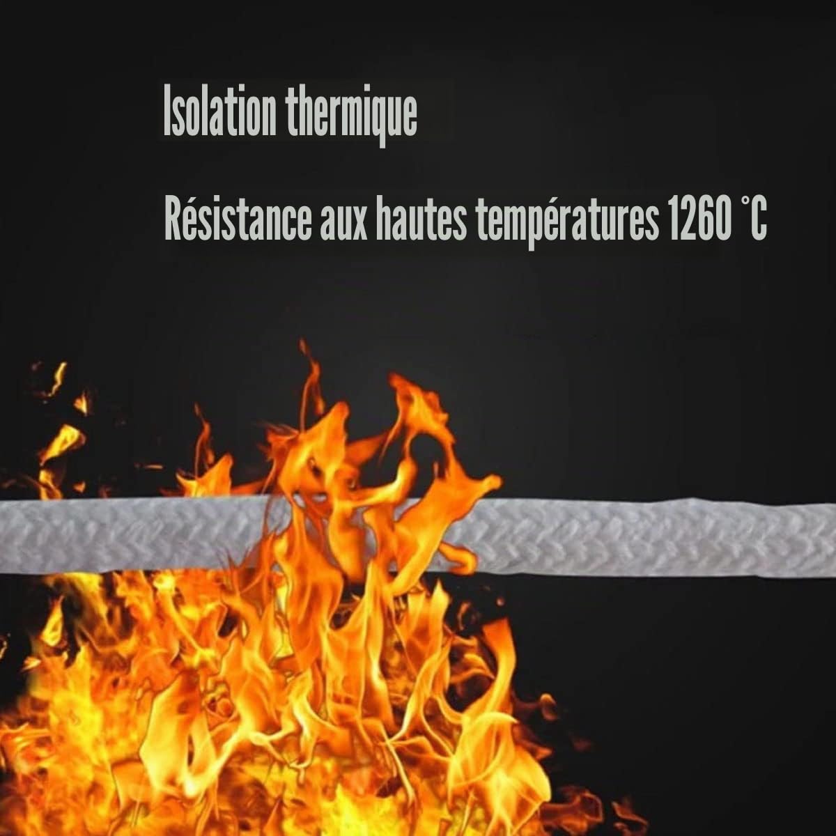 FANGHUOTC Corde Carrée en Fibre Céramique, Joint D'étanchéité Haute Température pour Poêle, Chaudière, Four, Porte De Four, Longueur 10M,Diameter 20 mm
