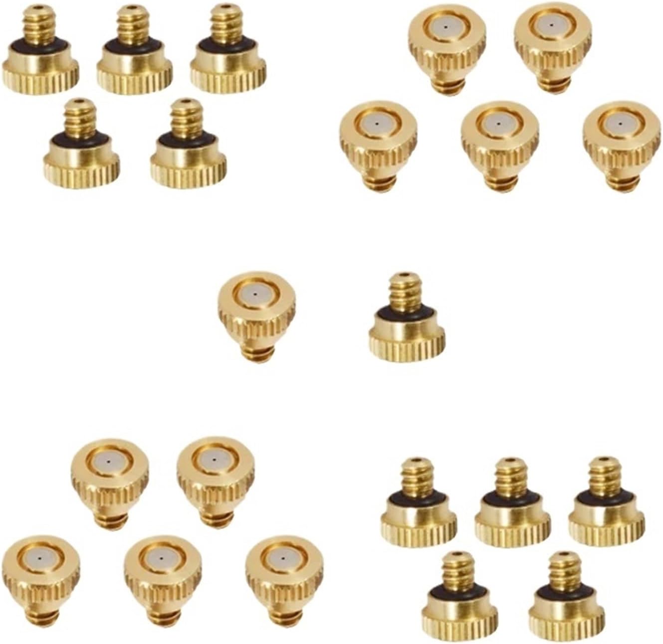 22 Pcs 3/16‘’ Thread Brass Misting Nozzles for Outdoor Cooling System Orifice (0.1-0.8 MM) for Garden, Patio, Greenhouse(0.1 mm)