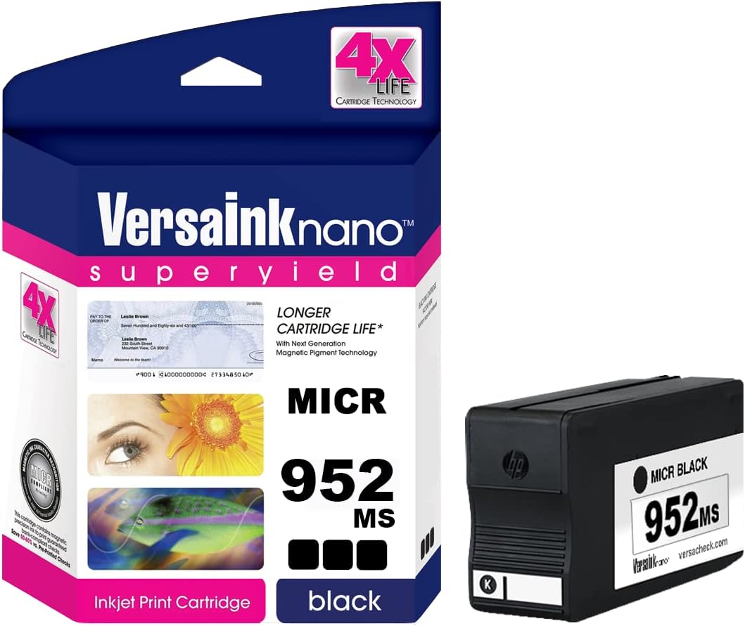VersaInk-Nano 952 MS MICR Black Ink Cartridge for Check Printing
