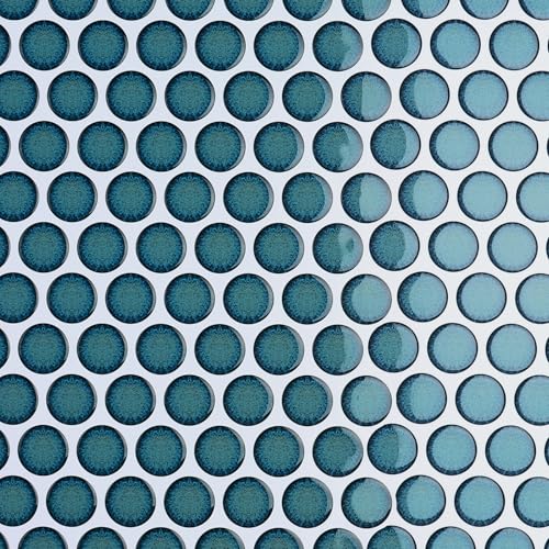 CRE8TIVE Teal Blue Penny Round Tiles