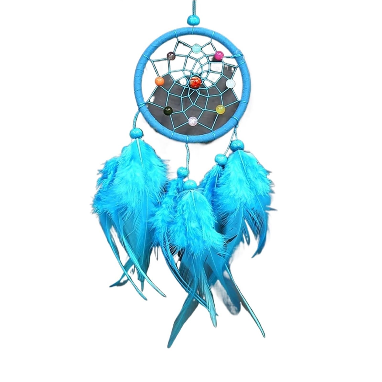 Atrapasueños de Plumas for niñas, Decoraciones for el hogar, Boda y Oficina, Artesanal, 2 uds para Expositor(Blue)
