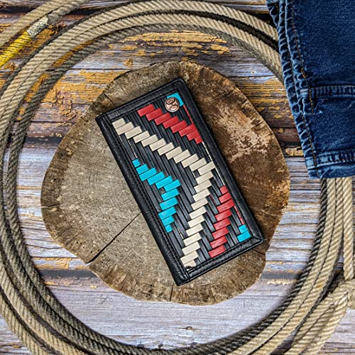 HOOEY Leather Men's Rodeo Wallet (Hand Woven - Aztec)3