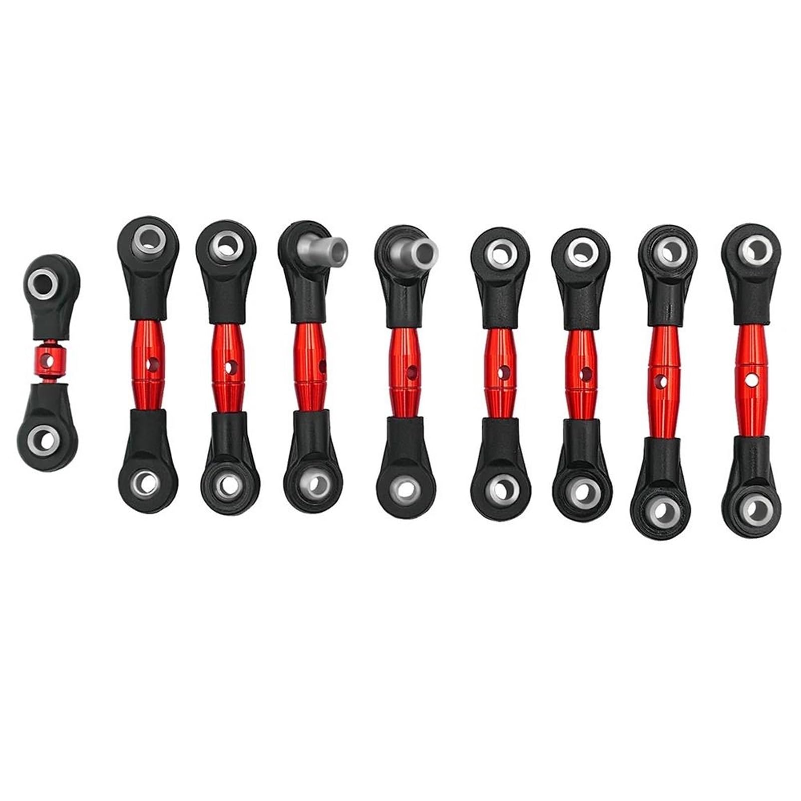 Varilla de Tracción para 4-Tec 2,0 para VXL para Chasis AWD 83076-4 1/10 RC Coche Camión Modelo Piezas De Mejora 9 Uds Conjunto Varilla Enlace Metal(Red)