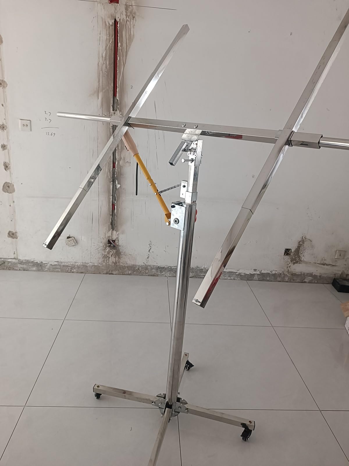 Easy Assembly Dry Wall Rolling Panel - Drywall Lift Panel Hoist Dry Wall Rolling Panel for Sheetrock, Construction Tools - 3.2m/3.7m/4m Heavy Duty Sheetrock Lift Construction Tools(3.7m/12.1ft)