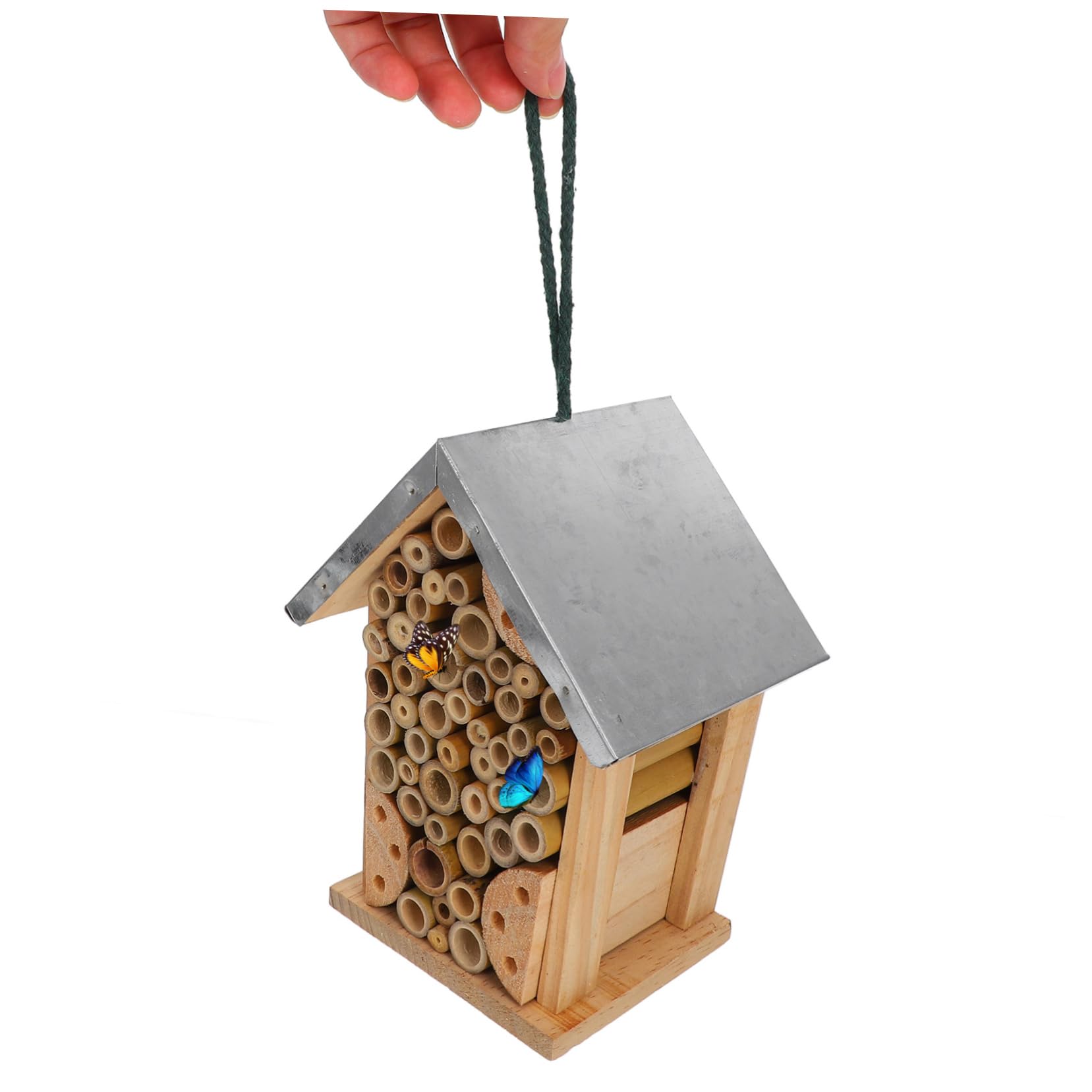 BESPORTBLE Hängendes Insektenhaus und Eisen für Garten und Balkon Dekorativ Multifunktional für Bienen und Schmetterlinge