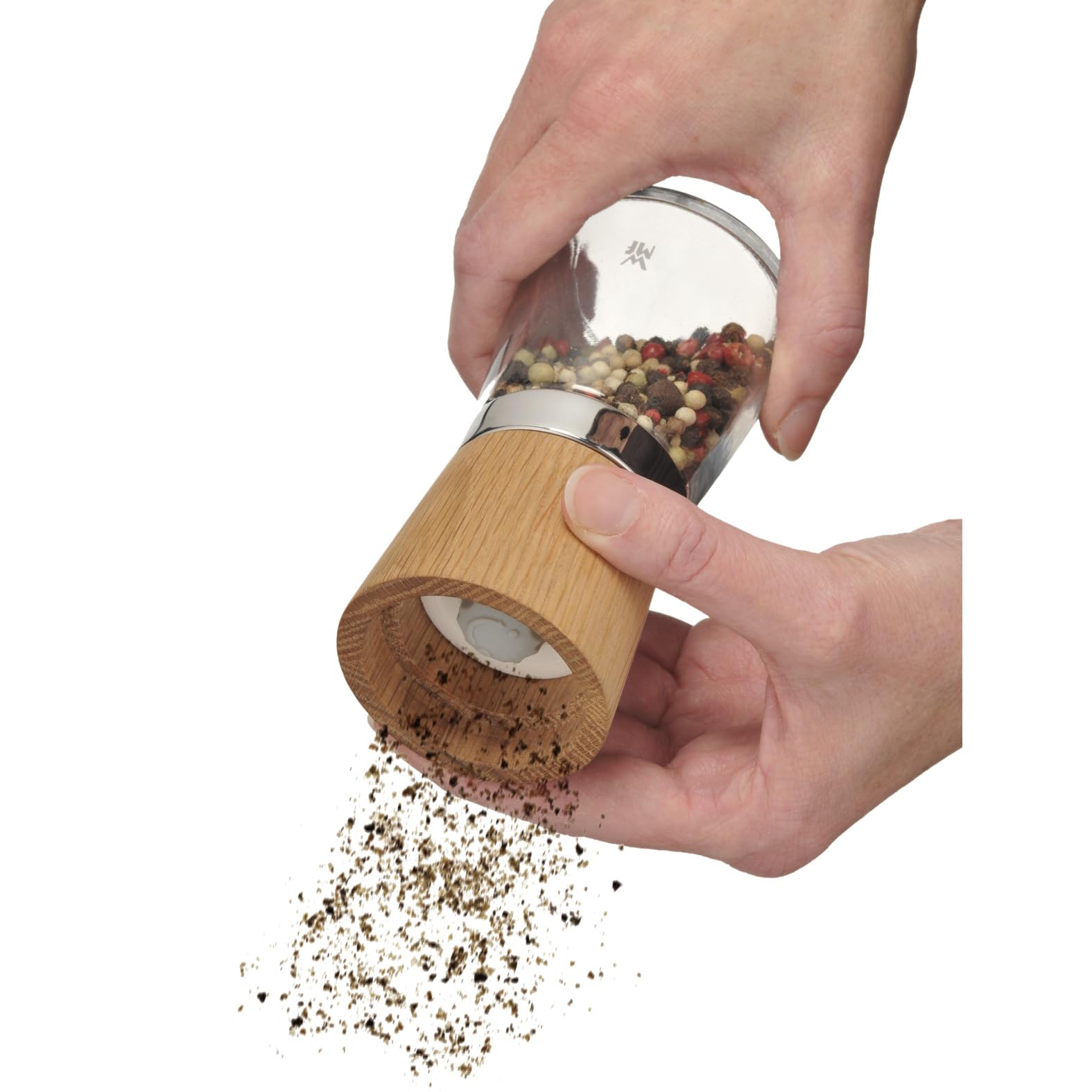 WMF Ceramill Nature Salz und Pfeffermühle Set 2-teilig, Gewürzmühle holz, unbefüllt, für Salz, Pfeffer, Chilli, Salzmühle, Pfeffermühle Holz, Grinder, Keramikmahlwerk
