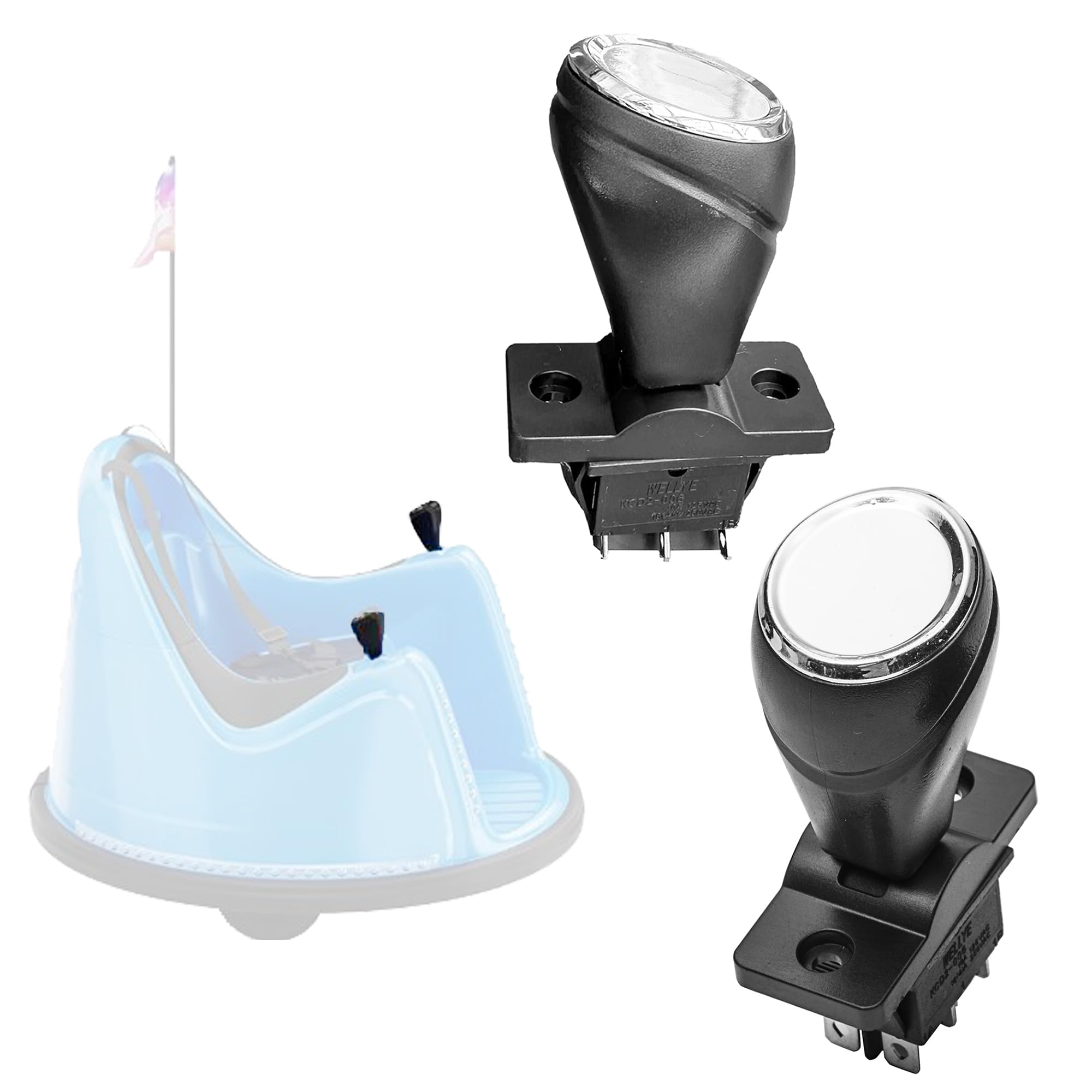 2Pcs weelye Forward Reverse Switch,Automatic Reset Joystick Toy Bumper Car Repalcement Parts,for Rotate 360 Degrees Toy Car Push Rod Shift for