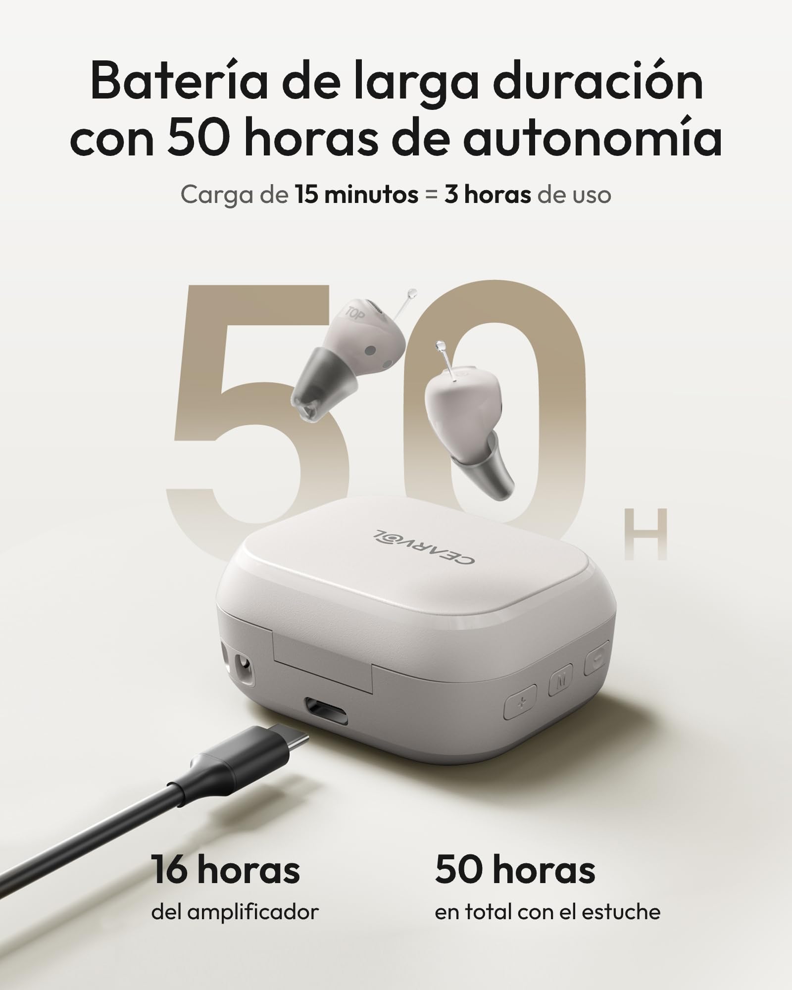 Nano 2 Amplificador de Sonido, 5 Modos, 50 Horas, Negro