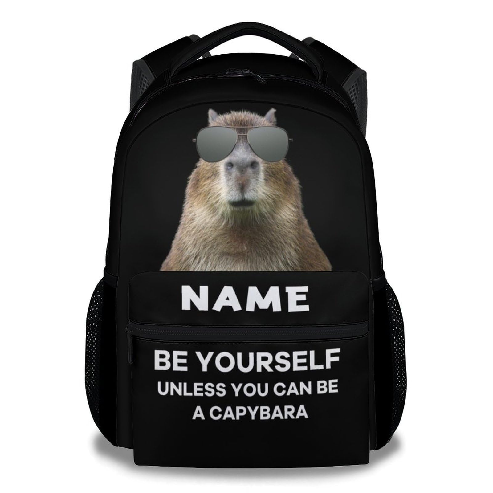 Sharecolor Custom Backpacks for Girls & Boys, Large Capacity Backpack for School, Funny Black Lightweight Bookbag for Women Men