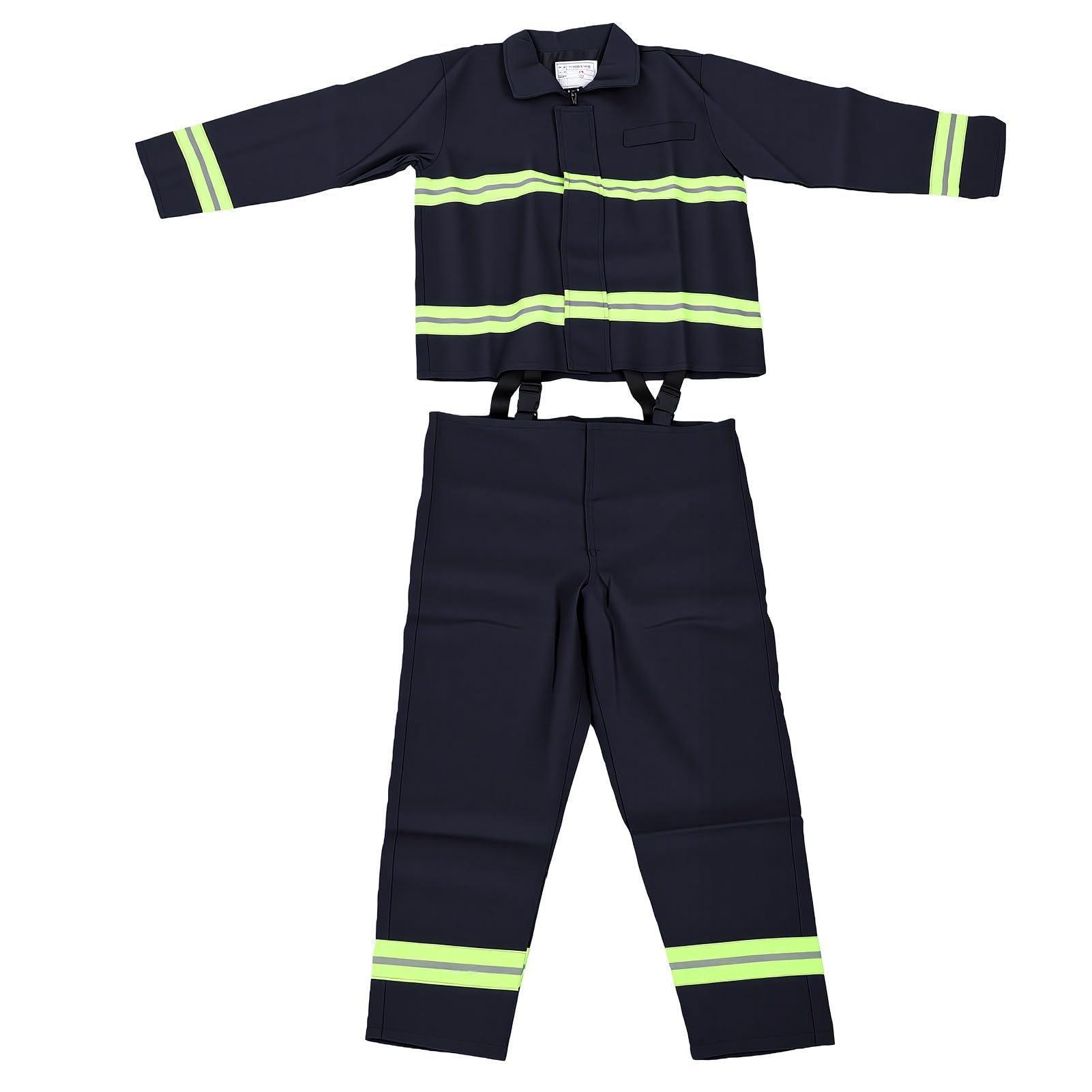 Asixxsix Combinaison Résistante au Feu, Combinaison de Travail Ignifuge Réfléchissante Haute visibilité, Ignifuge, Veste et Pantalon XXL pour Pompier