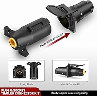 Vista 86 de Nilight Adaptador de remolque de hoja plana de 7 vías a 4 vías, carcasa de nailon resistente a prueba de agua, conector de cableado de 7 pines a 4