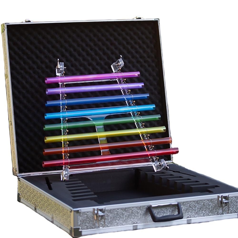 Crystal Harp Kit, 8 Notes C5 D5 E5 F5 G5 A5 B5 C6, For Balancing Body Chakra, Adjusting Emotional State, With Aluminum Suitcase(432HZ)