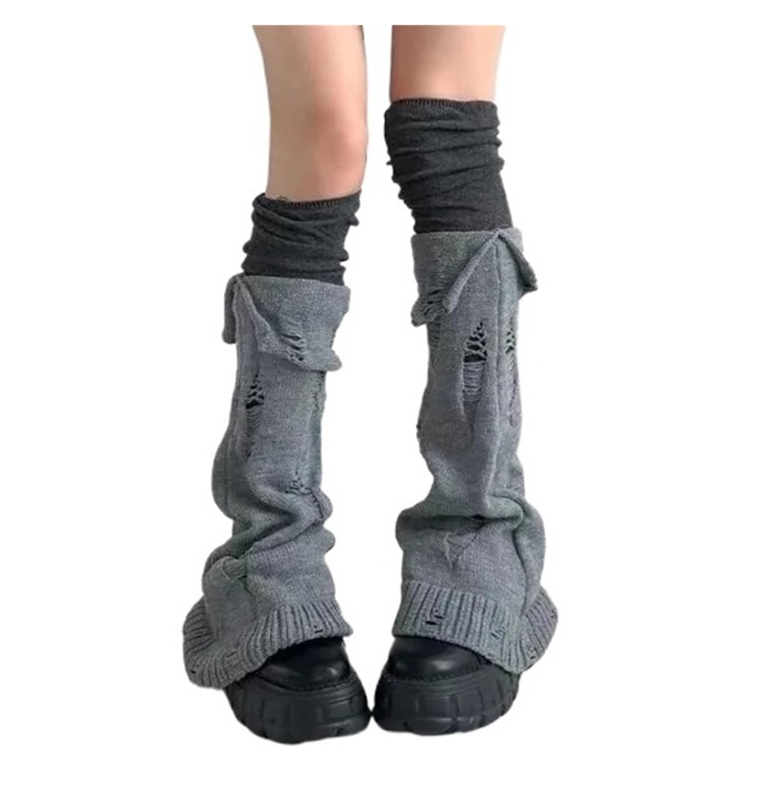 3 pcs Knitted Foot Cover Lolita Sweet Leg Warmer Knit Socks Women Autumn Winter Heap Cute Ripped Sock