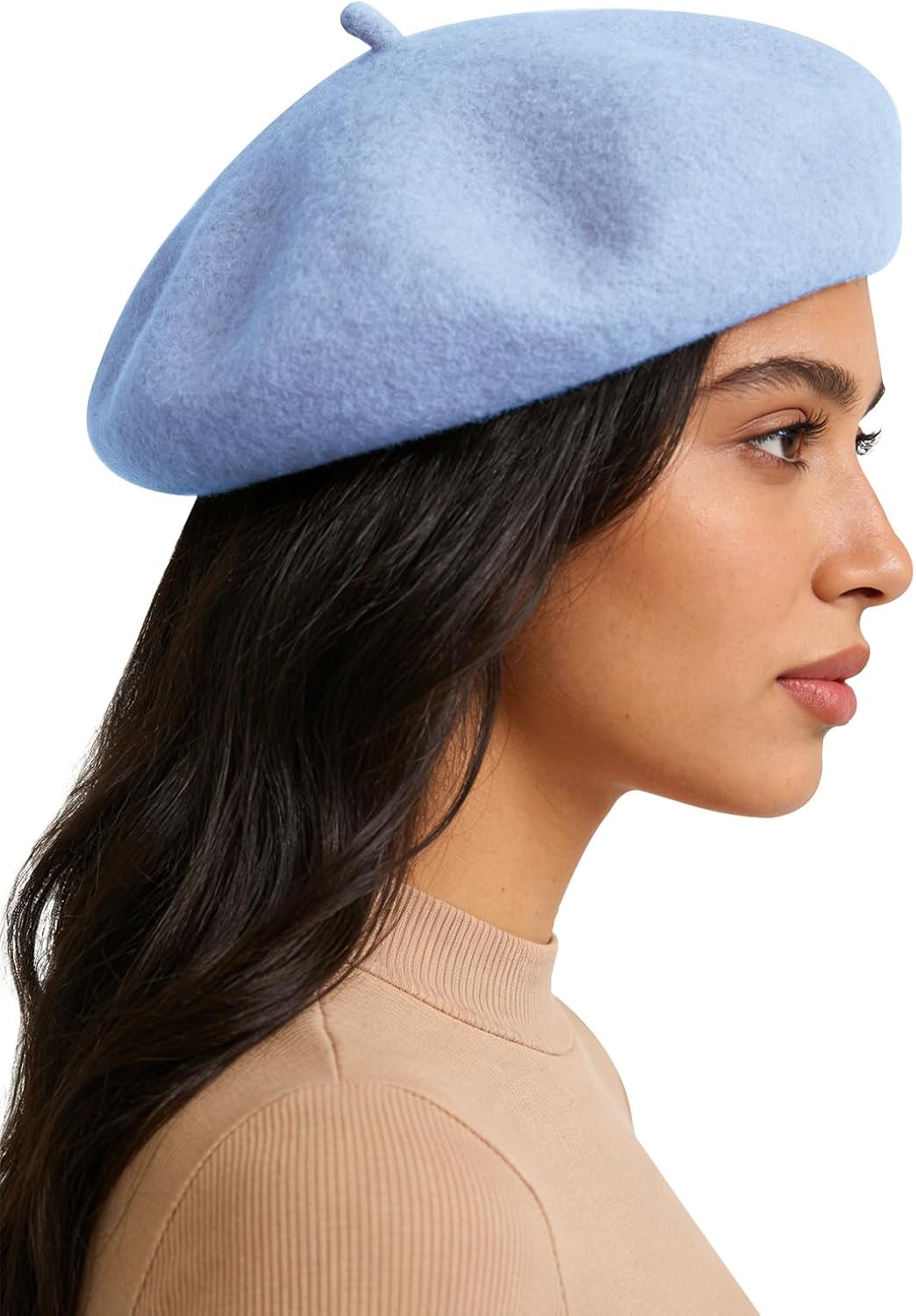 Sumolux Women Beret Hat Wool Vintage French Solid Color Classic Winter Cap - Image 3