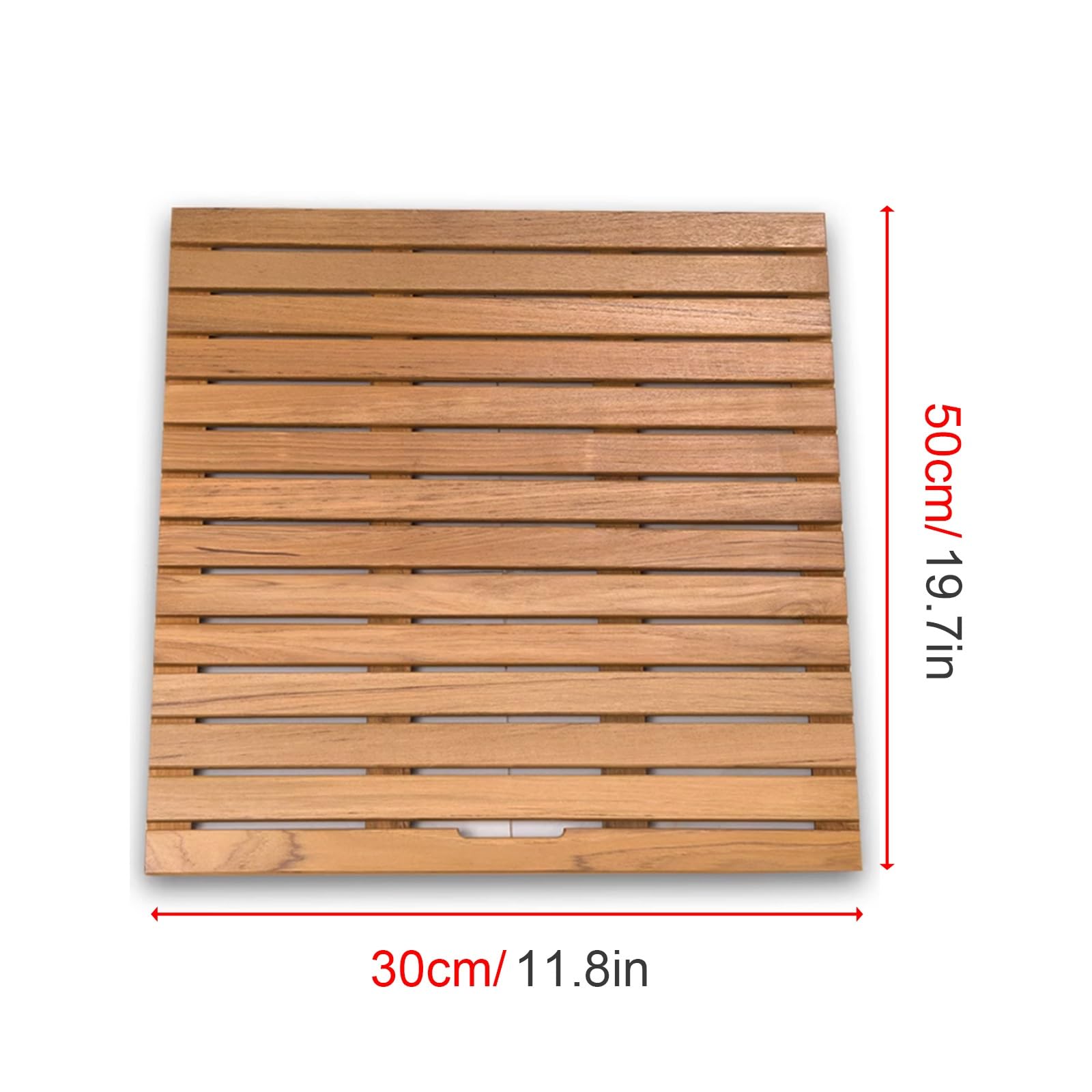 Pedana Doccia Legno con Maniglia, Pedana Per Doccia Esterna, Pedana Doccia for Doccia Interna For Bagno, Sauna, Vasca, Spa(19.7 * 11.8in)