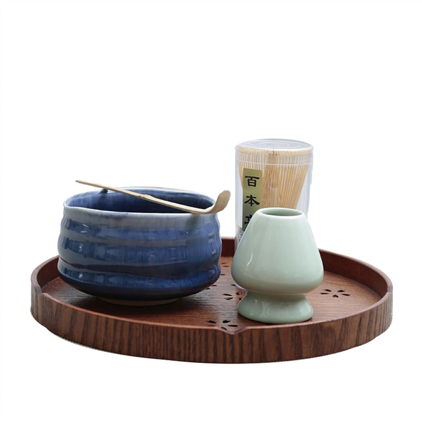 Bambusowa Trzepaczka Taca Matcha, Bambusowa łyżeczka do Herbaty Zestaw do Herbaty Matcha Akcesoria do Matchy Trzepaczka Matcha Herbaciarnia Study Tea Party(5pcs C)