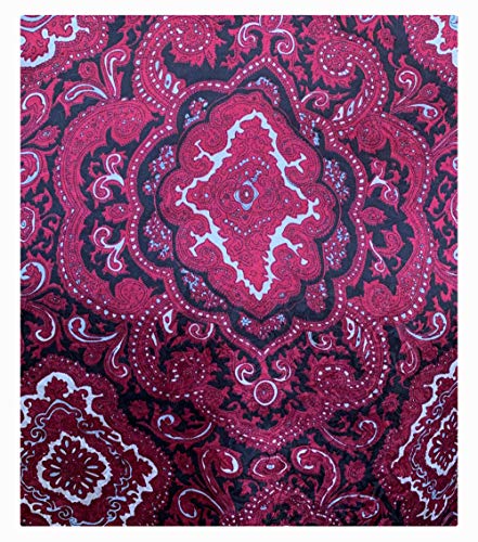 Wyoming Traders Paisley Red and Black Wild Rag Scarf Silk XL 42.5 Inch2